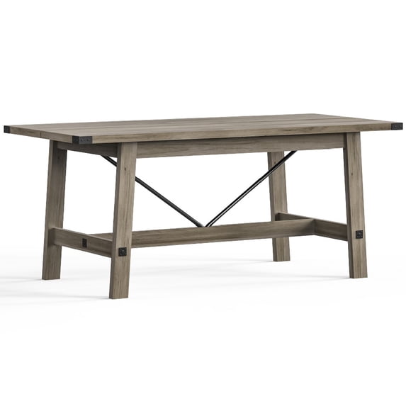 67.7" Rustic Grey Dining Table for Kitchen Room, 6 Person Modern Wood Table