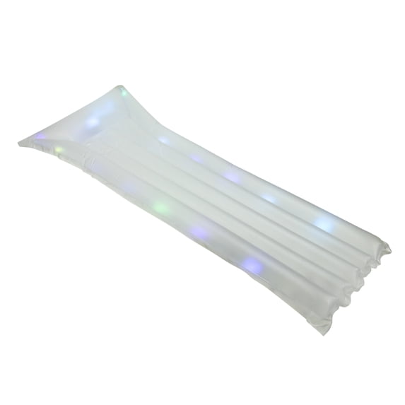 Pool Central 67.75” Inflatable LED Lighted 1-Person Floating Air Mattress Raft - Clear