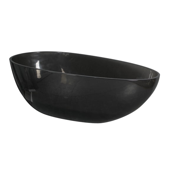 67.8 inch Resin Freestanding Bathtub, Translucent Black Artificial Stone Bath Tub