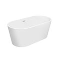 thumbnail image 1 of 67" Acrylic Freestanding Bathtub, Contemporary Stand Alone Soaking Tub with Slotted Overflow and Drain, Oval Free Standing Tub, Glossy White, 1 of 6