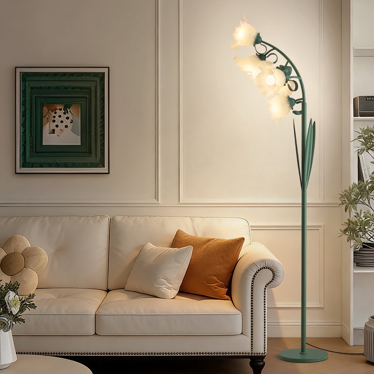 67" Blossom Floor Lamp, 5 Adjustable Flower Lights, Dimmable 3-color Led, For Living Room & Bedroom