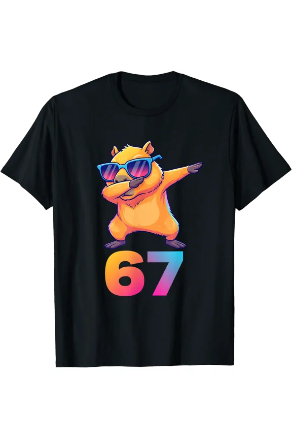 67 Capybara Six Seven Animal Cool Capybara Dabbing T-Shirt, Unisex T-Shirt