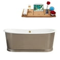 thumbnail image 1 of 67" Cast Iron R5381GLD Soaking Freestanding Tub and Tray with External Drain, 1 of 10