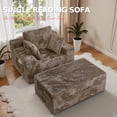 thumbnail image 1 of CHORRO67 Chaise Lounge Chair Corduroy Cloud Sofa Bed No Assembly with 3 Pillows for Livingroom, 1 of 10
