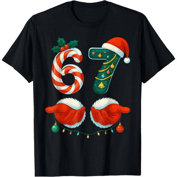 67 Christmas 6 7 Meme Pajamas Holiday Gen Alpha Slang T-Shirt