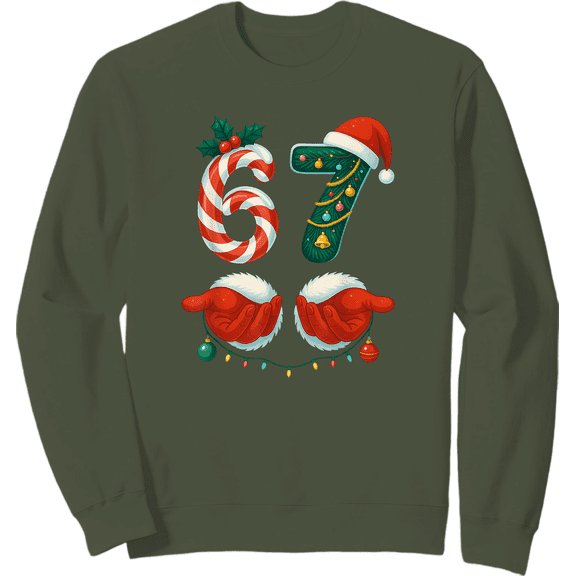 67 Christmas 6 7 Meme Pajamas Holiday Slang Unisex SweatShirt ,Full Sizes S-5XL