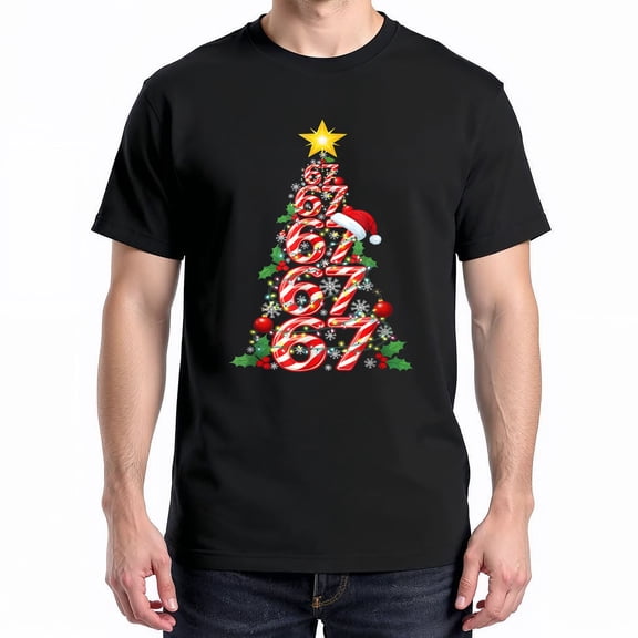 67 Christmas 6 7 Meme T-Shirt – Holiday Gen Alpha Slang – Festive Family Wear