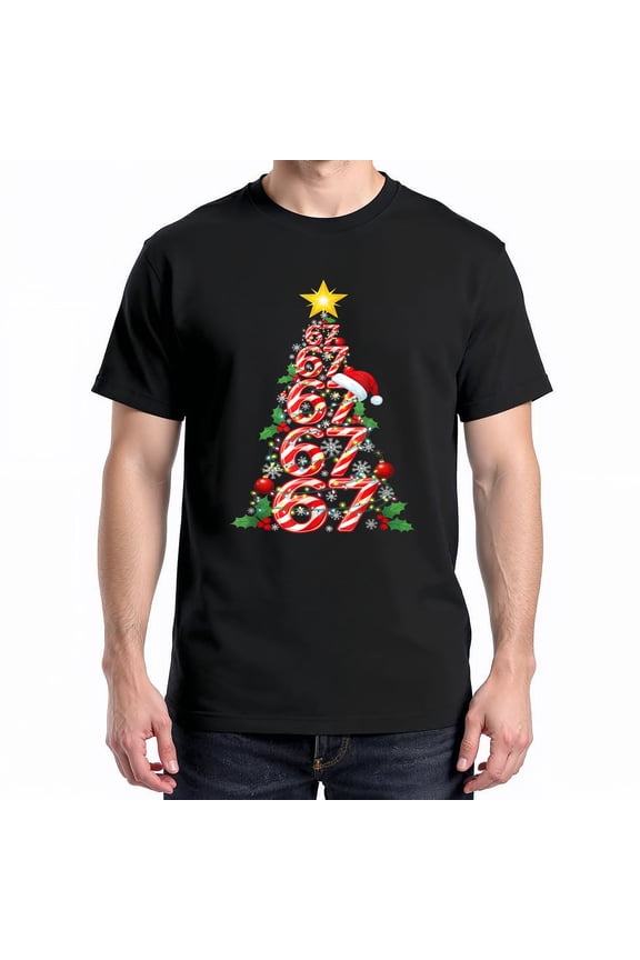 67 Christmas 6 7 Meme T-Shirt – Holiday Gen Alpha Slang – Festive Family Wear
