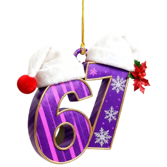 67 Christmas Ornament, Funny 67 Ornament Decor Christmas Tree Hanging Ornaments, Six Seven Ornament, 67 Decorations Meme Grandk1d Birthday Gift Xmas Holiday Home Decor