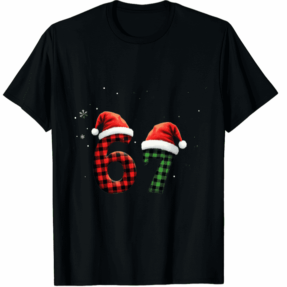 67 Christmas Pajamas Xmas Holiday Number 67 T-Shirt (Men's, Women's)