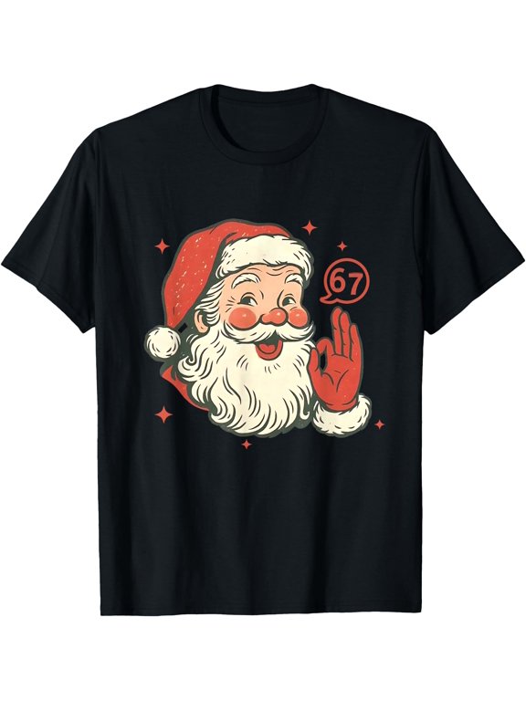 67 Christmas Six Seven Brainrot Santa Claus T Classic Message T-Shirt