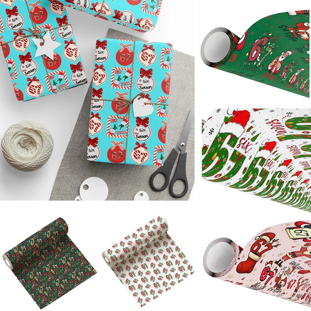 67 Christmas Wrapping Paper, 6 7 meme Wrapping Paper, 67 Meme Funny ...