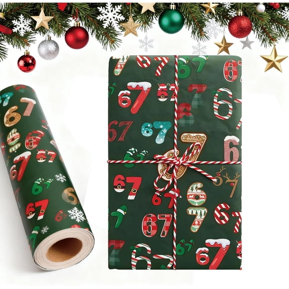 67 Christmas Wrapping Paper, 67 Meme Christmas Gift Wrap, Gift Wrap for Friends, Coworkers Holiday, Birthday, Year-Round DIY Crafts