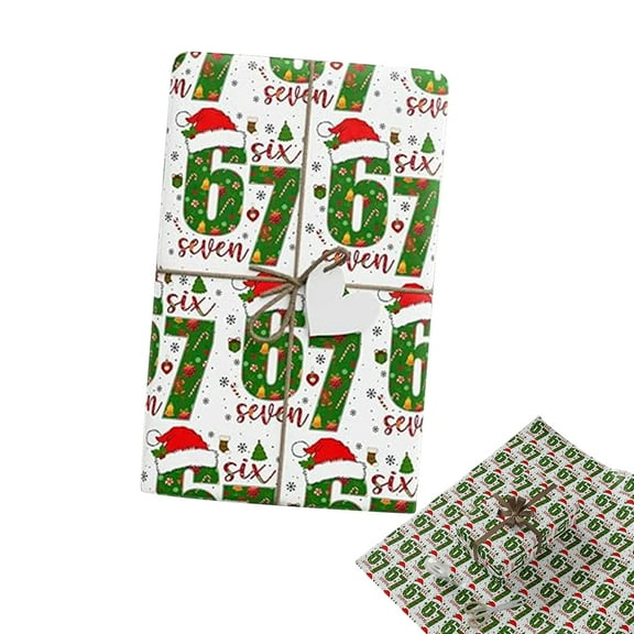 67 Christmas Wrapping Paper, 67 Meme Wrapping Paper, Christmas Wrapping Paper Roll, Gift Wrap Paper for Xmas, Holiday, Party, Wrap Your Presents in Holiday Fun (A)