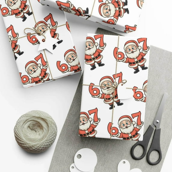 67 Christmas Wrapping Paper – Funny 67 Meme Gift Wrap for Holiday Presents, Festive & Humorous Christmas Wrapping Paper for Teens, Friends, Coworkers, Perfect for Santa & Gag Gifts