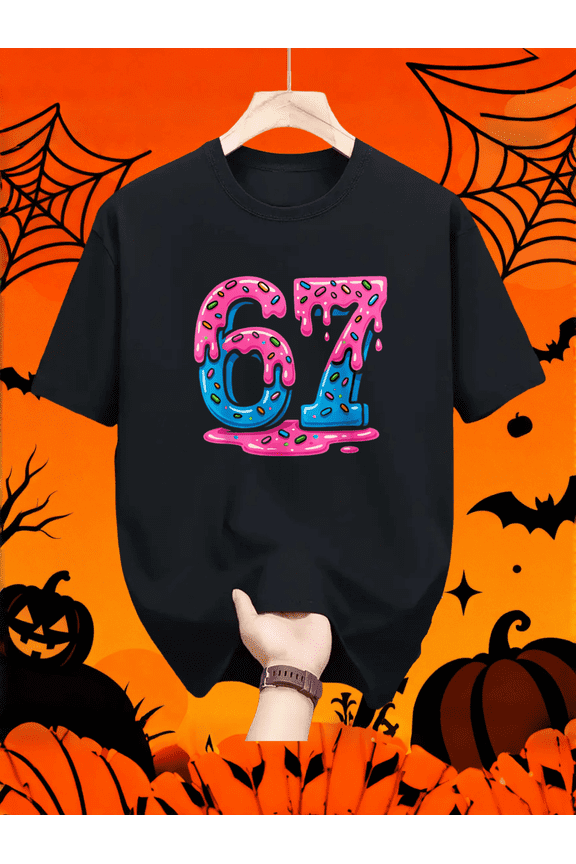 67 Colorful Dripping Novelty Graphic Kid T-Shirt Casual Style With 100% Cotton Fabric,Suitable For Boys And Girls,Size From 3T-13Y,Ideal Gift For Kids