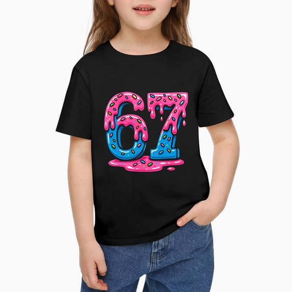 67 Colorful Dripping Novelty Graphic T-Shirt Casual Style With 100% Cotton Fabric,Suitable For Boys And Girls,Ideal Gift Niogvi 90cm