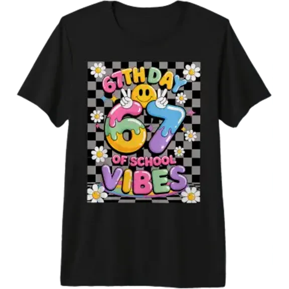 67 Days Of School Meme 100Th Day Of School Vibes Smile Face Premium Tri-Blend T-Shirt