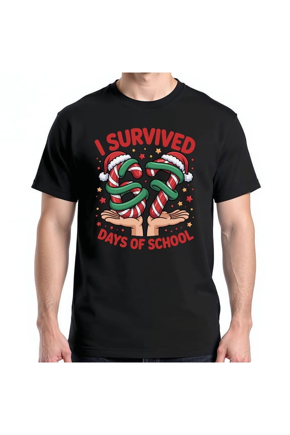 67 Days of School T-Shirt – I Survived 67 Days Funny Teacher & Student Holiday Tee
