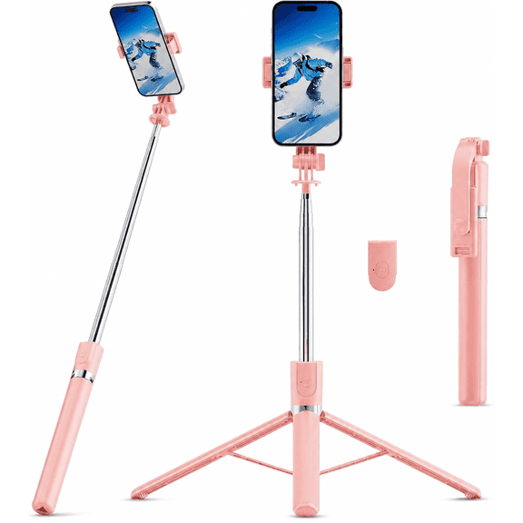 67" Extendable Selfie Stick Tripod, with Wireless Remote, Tripod for Iphone and Android Phone, 360Rotation Portable Phone Tripod, for Selfie Video Recording Vlog