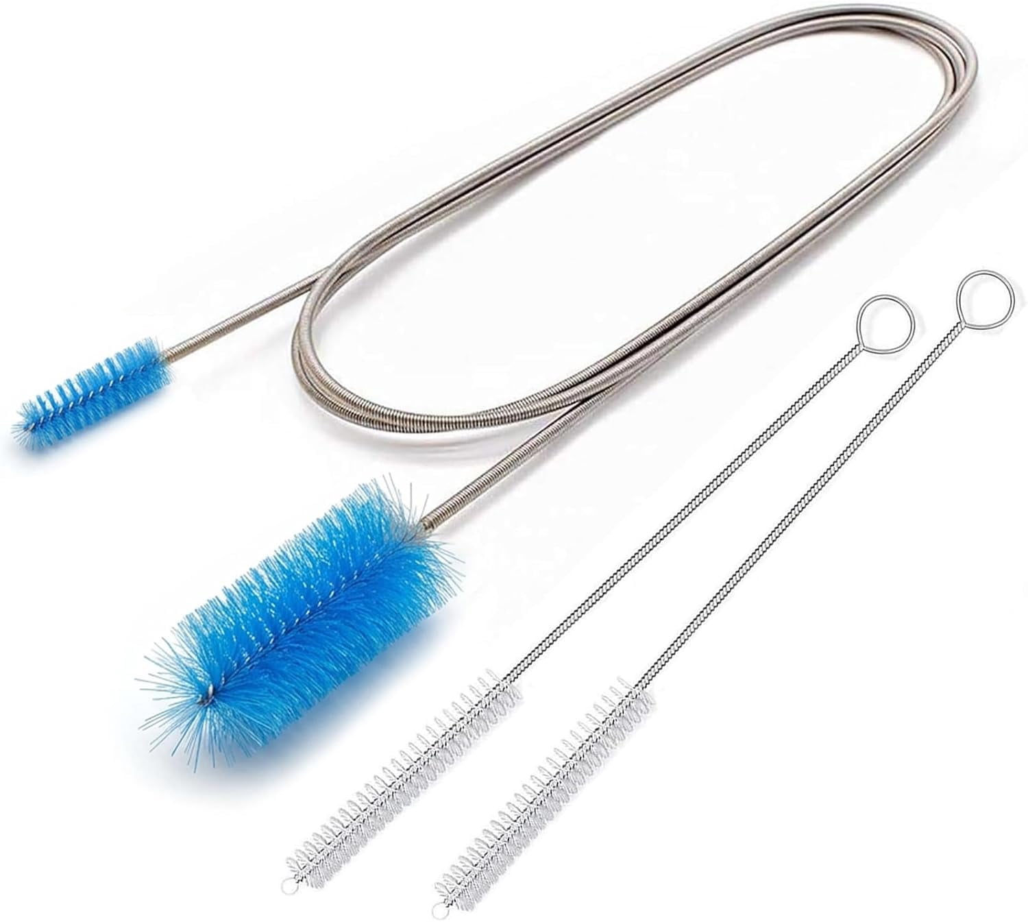 67" Flexible Drain Brush Set, Double Ended Long Hose Pipe Cleaner with ...