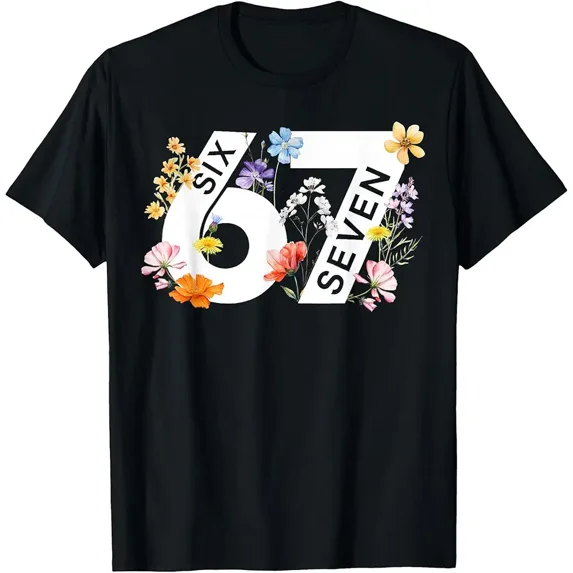 67 Floral Flower Gen 67th Birthday Number 67 T-Shirt