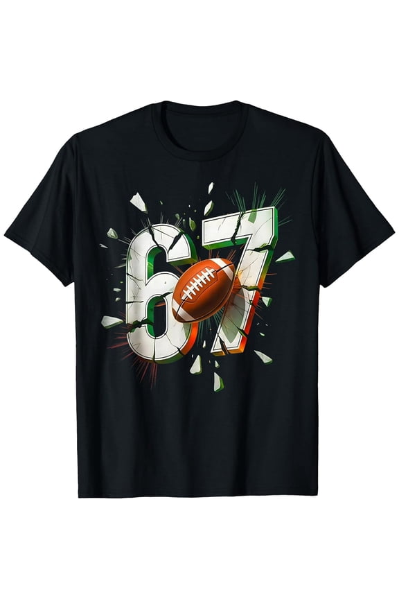 67 Football Six Seven 6 7 Meme Sports Boys Kids T-Shirt, T-Shirt for Kids Youth, 180gsm, 100% Cotton