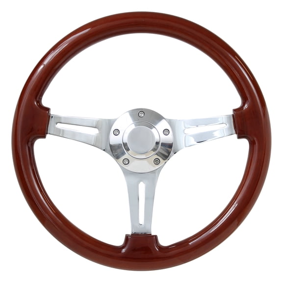 67 Ford Pick-up 14" Wood Billet Polished Steering Wheel Set Adapter & Horn