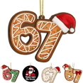 thumbnail image 1 of 67 Funny Christmas Ornaments 2025, 67 Meme Santa Ornaments for Christmas Tree, 2D Six Seven Tree Ornament 6 7 Stuff for Xmas Holiday Home Decor, 1 of 11
