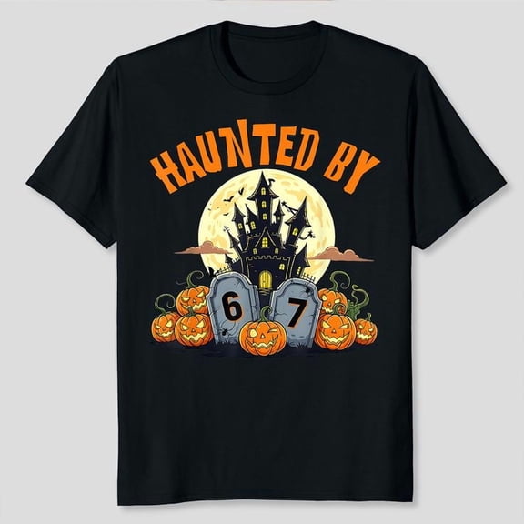 67 Funny Six Seven Gen Alpha Z Halloween 67 Haunted by 67 Unisex T-Shirt, Sizes S-5XL, Gategoo