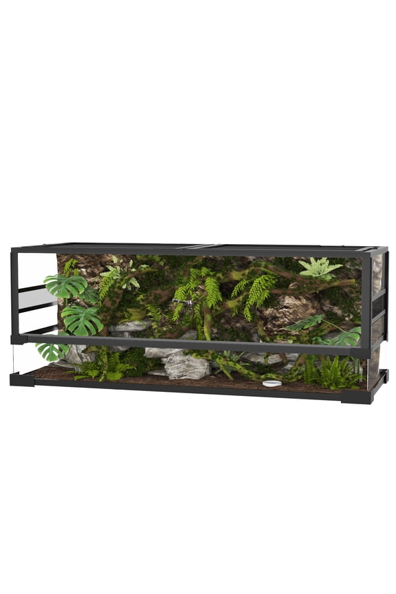 67 Gallon Reptile Glass Terrarium, Double Hinge Door & Anti Escape Reptile Tank, Top & Side Screen Ventilation