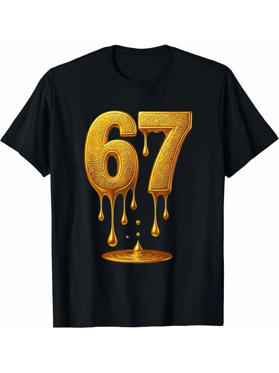 67 Gold Drip Six Seven Funny Gen Alpha Meme T-Shirt