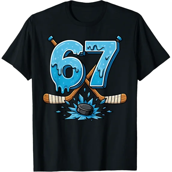 67 Hockey Drip Funny Six Seven Youth Hockey Meme For Boys T-Shirt All Size S-5Xl