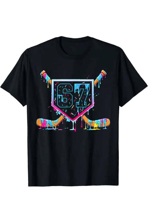 67 Hockey Drip Number Funny Meme Style Boys Graphics T-Shirt All Size S-5Xl