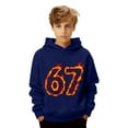 thumbnail image 1 of 67 Hoodie Girls Fashion 67 Ice Cream Graphic Long Sleeve Sweater Loose Printed Outfits 6 7 Days Of School Six-Seven Funny Hooded Pullover Tops Sweatshirt Fall Winter, 1 of 4
