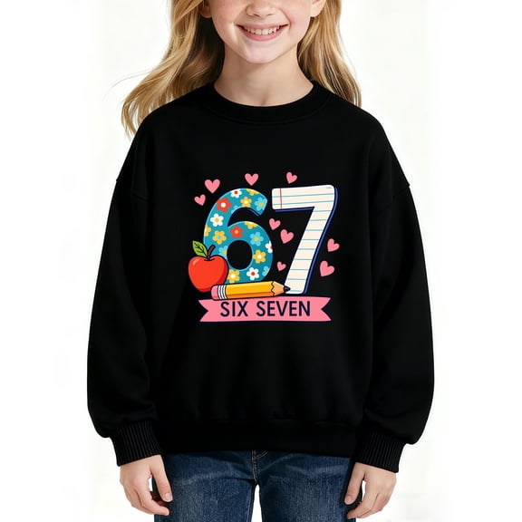 67 Hoodie OdeJous 6 7 Meme Six Seven Sweatshirt Ice Cream Drip Long Sleeve Oversized Casual Fashion Graphic Pullover Tops 130cm