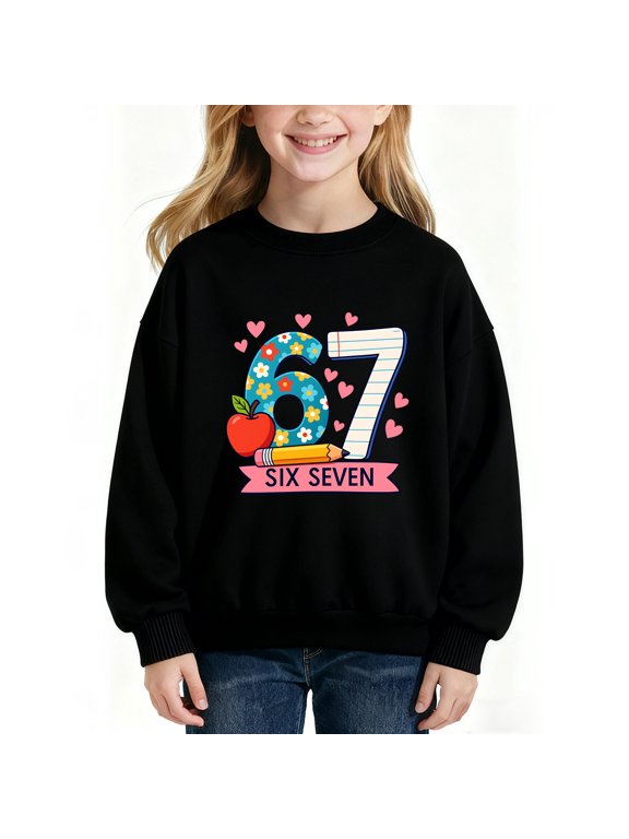 67 Hoodie OdeJous 6 7 Meme Six Seven Sweatshirt Ice Cream Drip Long Sleeve Oversized Casual Fashion Graphic Pullover Tops 130cm