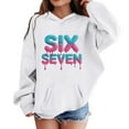 thumbnail image 1 of 67 Hoodie Shirts for K`ids B`oys G`irls Fashion 67 Meme Design Pullover Graphic Bow Tie Oversized Active Outdoor Shirts, 1 of 4