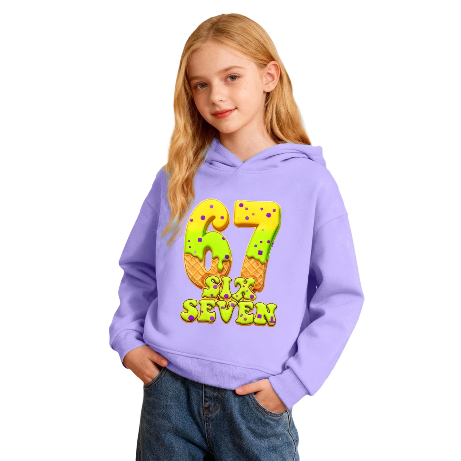 67 Hoodies Jongens en Meisjes 6 7 Meme Gedrukt Sweatshirt Y2k Vintage Six Seven Hooded Hoodie Klassieke Winter Kinderen Streetwear, Zwart, 9-10 jaar