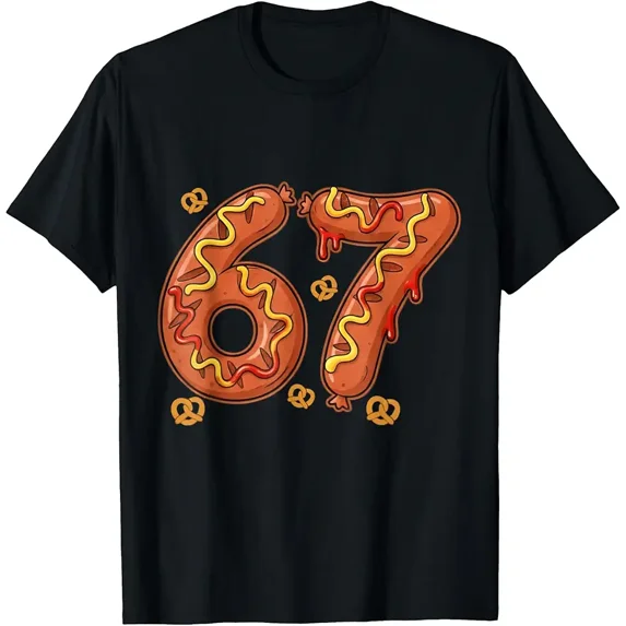 67 Meat 67 Hotdog Meme Funny Six Seven Gen Alpha Slang Design T-Shirt - Walmart.com