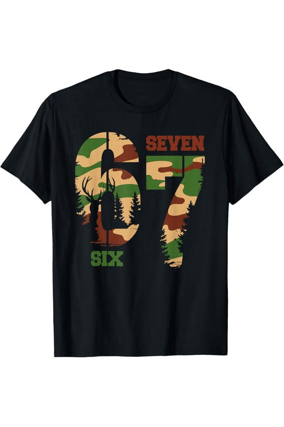 67 Hunting Camo Six Seven 6 7 Meme Camouflage Men T-Shirt