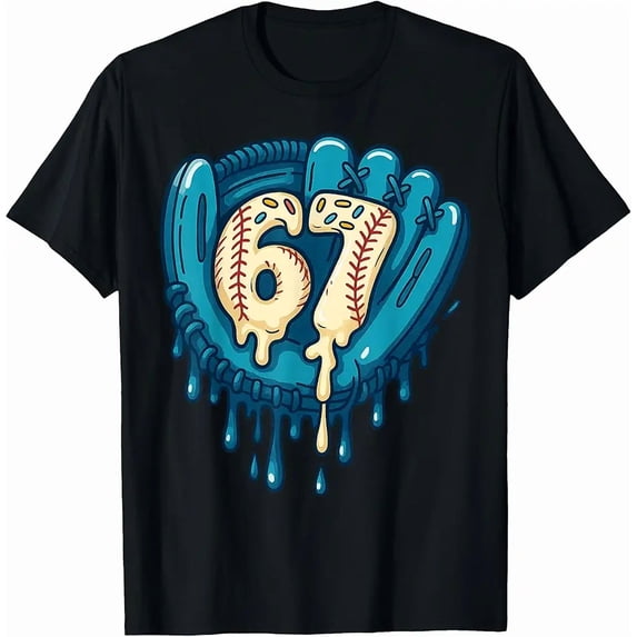 67 Ice Cream Drip Funny Six Seven Baseball T-Shirt