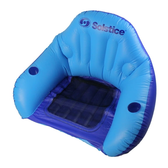 Swim Central Inflatable Convertible Swimming Pool Floating Lounger with Mesh Seat - 67" - Blue