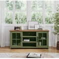 thumbnail image 1 of 67 Inch TV Stand, Console for TVs up to 80 inches, Wood Entertainment Center with Storage Cabinet, Industrial Farmhouse TV Console for Living Room and Bedroom, No Assembly Required, Green, 1 of 9