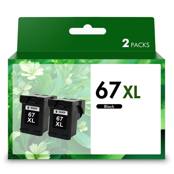 67 Ink Cartridges (2-Pack, Black) Compatible for HP 67 67XL Printer Ink DeskJet 6055e 2755e 2800e 2855e 6000 Envy 6055e 6455e 6400 Series