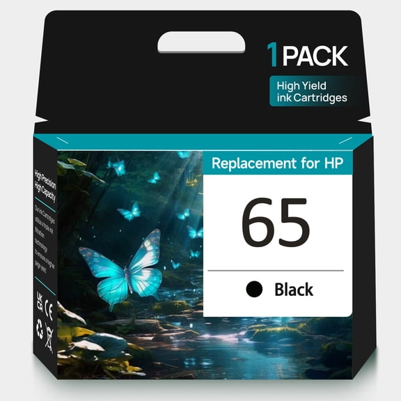 65 Black Ink Cartridges for HP 65 Ink Cartridge for HP Ink 65 Black Combo Compatible Printers(1 Black)