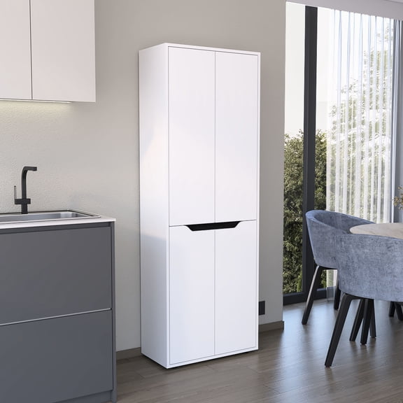 67" Kitchen Cabinet Made of Pine with 4 Doors / Serves as Kitchen Storage