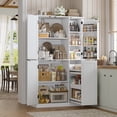 thumbnail image 1 of 67" Kitchen Pantry Storage Cabinet, Large Food Pantry with 5 Doors & 9 Adjustable Shelves, Buffet Hutch with Pull-Out Shelves & 3-Tier Door Shelves for Kitchen, Dining Room, 1 of 10