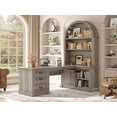 thumbnail image 1 of 67" L Shaped Computer Desk with Tall Arched Bookshelf and 3 Storage Drawers, 1 of 7