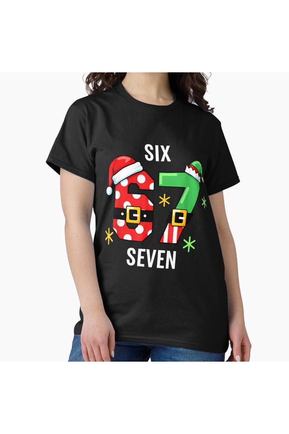 67 Meme Elf Style Holiday Humor Kids Boys Girls Winter Fun Unisex T-Shirt, up to size 5XL